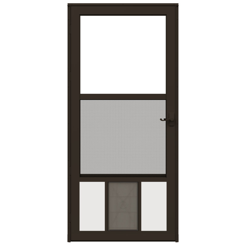 Porte de tempête avec poignée 25 Series Pet Fullview, H 81 po x l 32 po x P 2,25 po, Brun