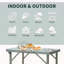 Table de camping pliante Outsunny de 23 po avec hauteur réglable, table portable légère avec poignée de transport, table de camping pliante pour l'extérieur