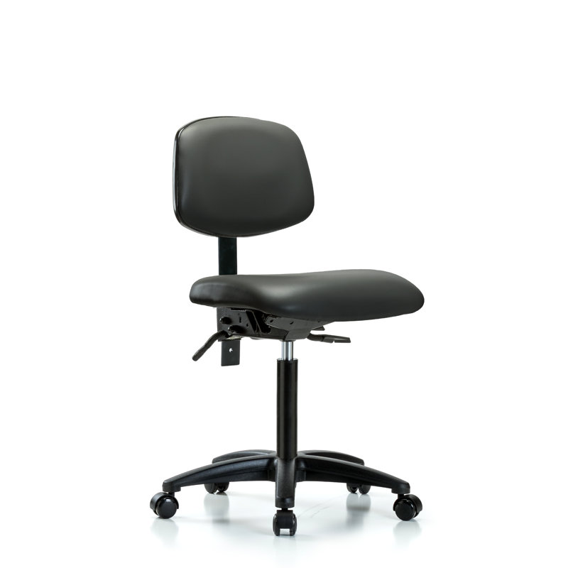 Lambros Vinyl Task Chair, No, Dark Grey
