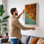 Autumn Leaves Falling Japandi - Wrapped Canvas-226363864-226363859