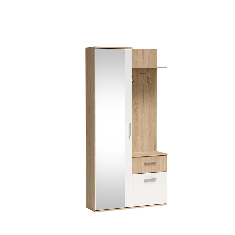LUX DRESSING ROOM WITH MIRROR , Brown/White
