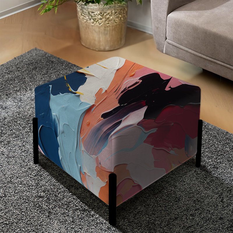 Colourful Paint Swirl Bliss - Repose-pieds carré abstrait