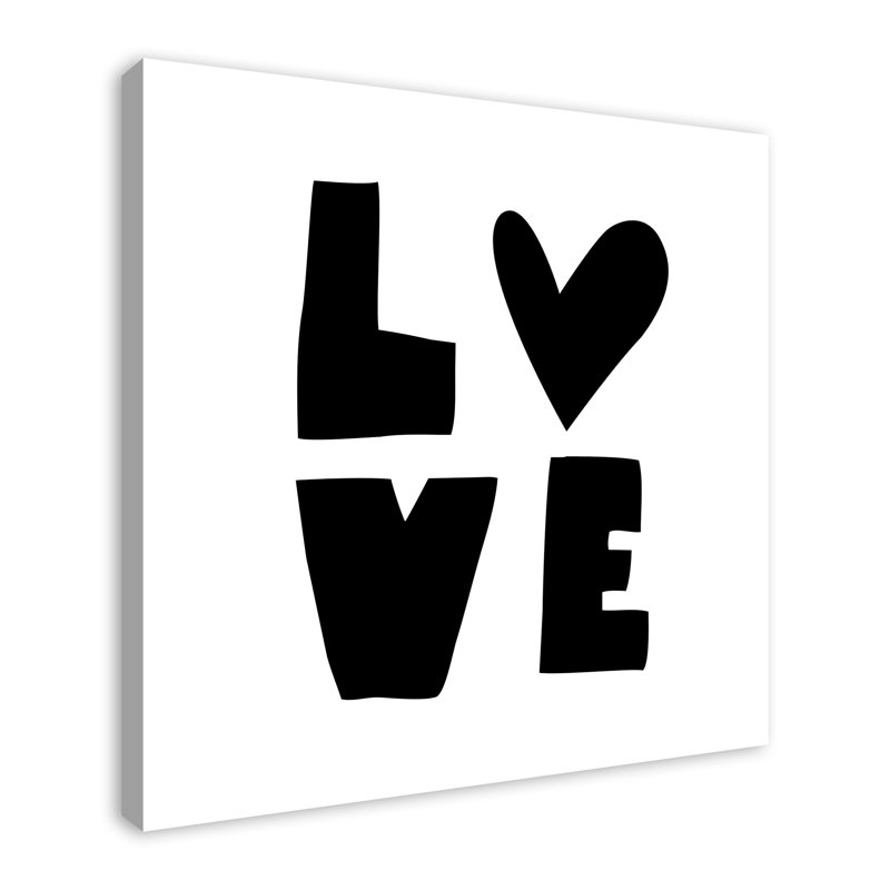 « love », art encadré Mallette, Toile tendue, H 36 po x l 36 po x P 1,25 po