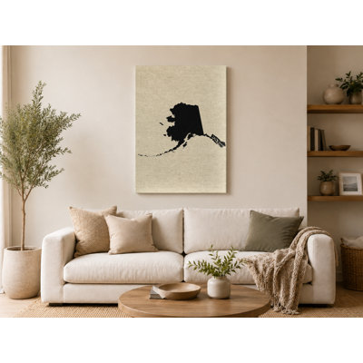 Alaska State Silhouette - Portrait, art mural sur toile