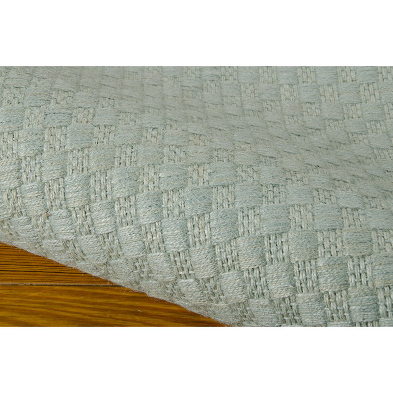 Tapis turquoise tissé à la main Hurst, Rectangle 5 pi x 7 pi