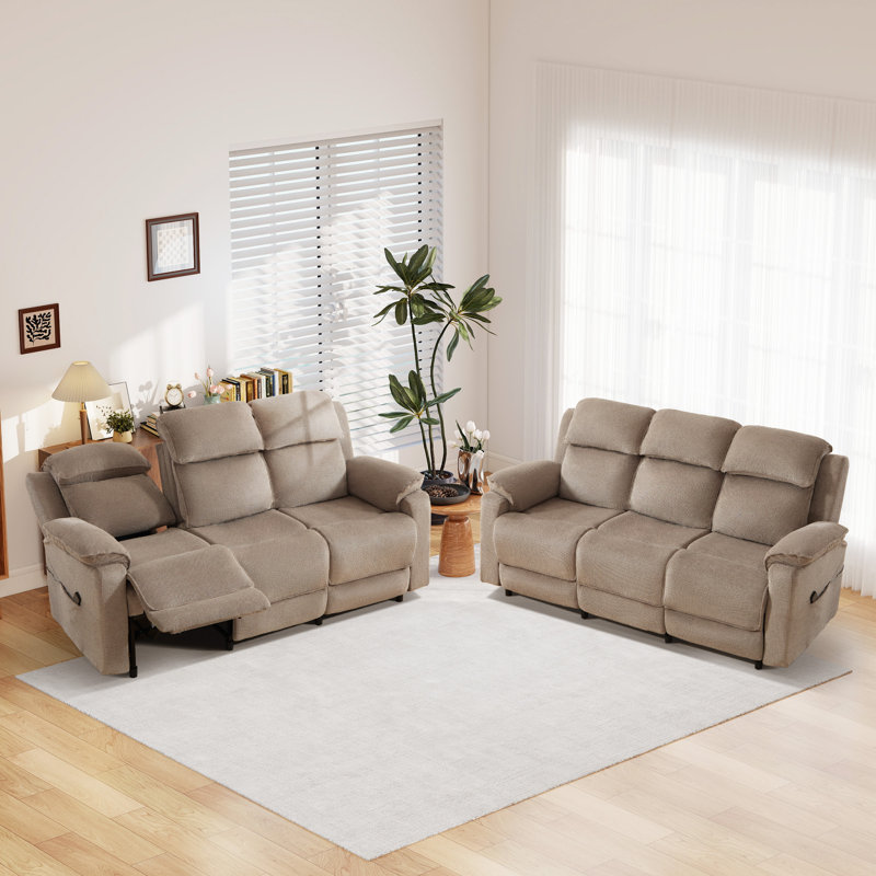 Canapé inclinable électrique de 78,74 po de largeur avec télécommande, inclinable double et 4 pieds stables (ensemble de 2)