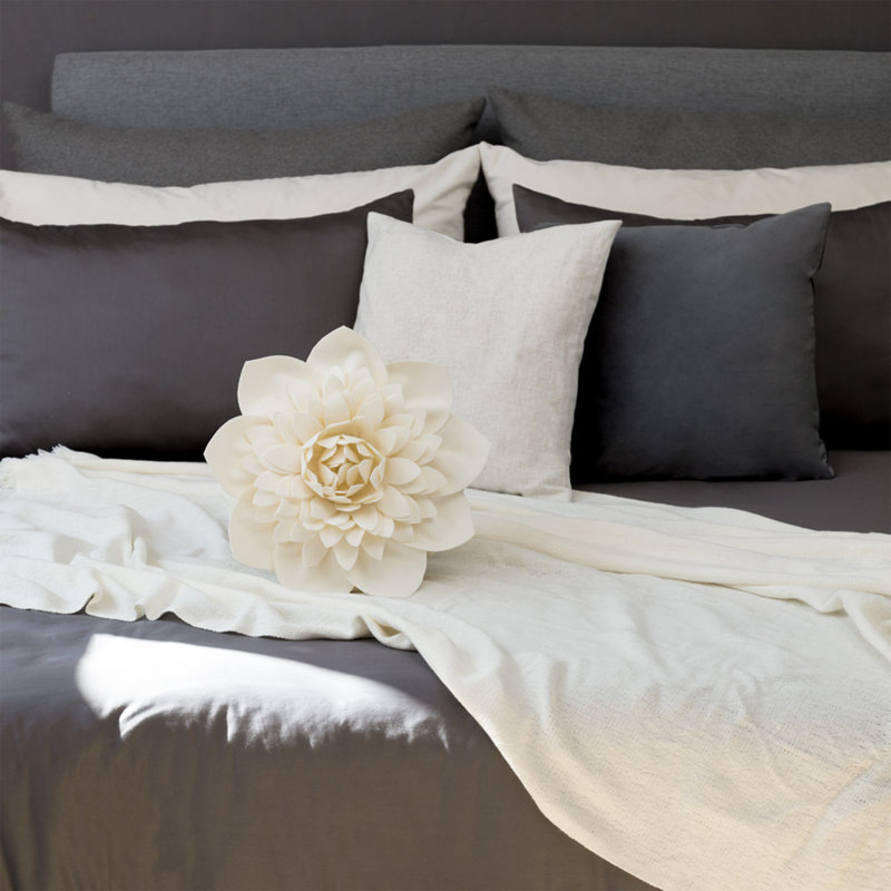  Reversible Throw Pillow, Cream White