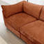 3 places avec repose-pieds, canapé modulaire en chenille orange, tiroir de rangement sous chaque siège, forme de croissant en ligne épurée, assise douce et confortable, fonction de choix de couleurs multiples, conception en forme, passepoil-2092395934