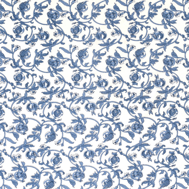 Granada Cornflower Blue Handmade Floral Tablecloth, 59" Square, Blue