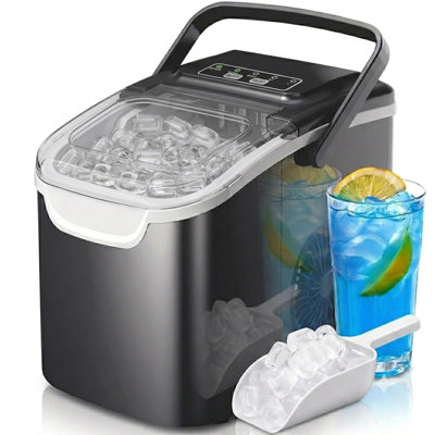 Cowsar Countertop Ice Maker, Portable Ice Machine Produces 26 Lbs Per Day with 2 Ice Sizes, Self-Cleaning, Perfect for Home, Kitchen, Office, and Parties