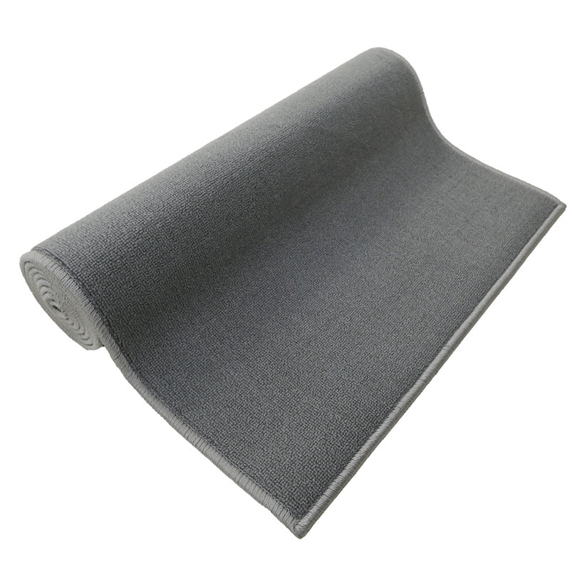 Custom Size Non Slip Solid Color Grey Low Pile Slip Resistant Hallway Runner Rugs by Feet, Runner 1'10" x 9'
