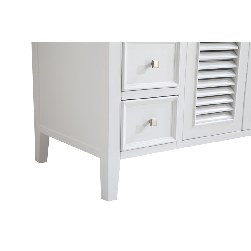 Watkinsville 48'' Single Bathroom Vanity with Engineered Marble Top, Antique White, Ivory White