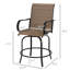 Tabourets de bar en bord de piscine brun clair, 2 chaises pivotantes à 360 ° avec structure en acier et tissu à mailles élevées pour patio, balcon, tabourets de salle à manger d'extérieur, filet d'accoudoirs, bord de piscine, cour arrière