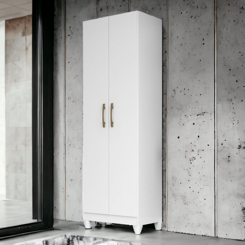 Armoire de rangement Mihovil - Brun, Blanc