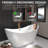  Freestanding Bathtub, Pure Acrylic Soaking Tub with Brushed Nickel Drain & Overflow, Modern Stand Alone Tub, Non-Slip Flat Bottom, Glossy White-128919143
