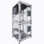 Enceinte d'extérieur pour chat sur roulettes, maison multi-niveaux en bois gris 71,2 po, plateformes, portes verrouillables, plateau amovible pour le bonheur