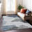 Machine Washable Indoor/Outdoor Xhevrie Blue Rug-1377318125