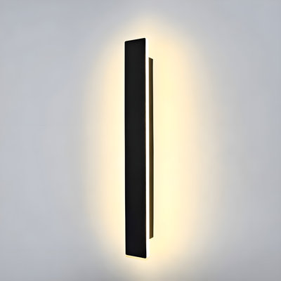 Carson-Minimalist Black Metal Rectangular Wall Light – Sturdy Design with Built-in LED