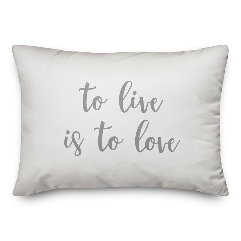  Coussin To Live Is To Love, Gris / blanc