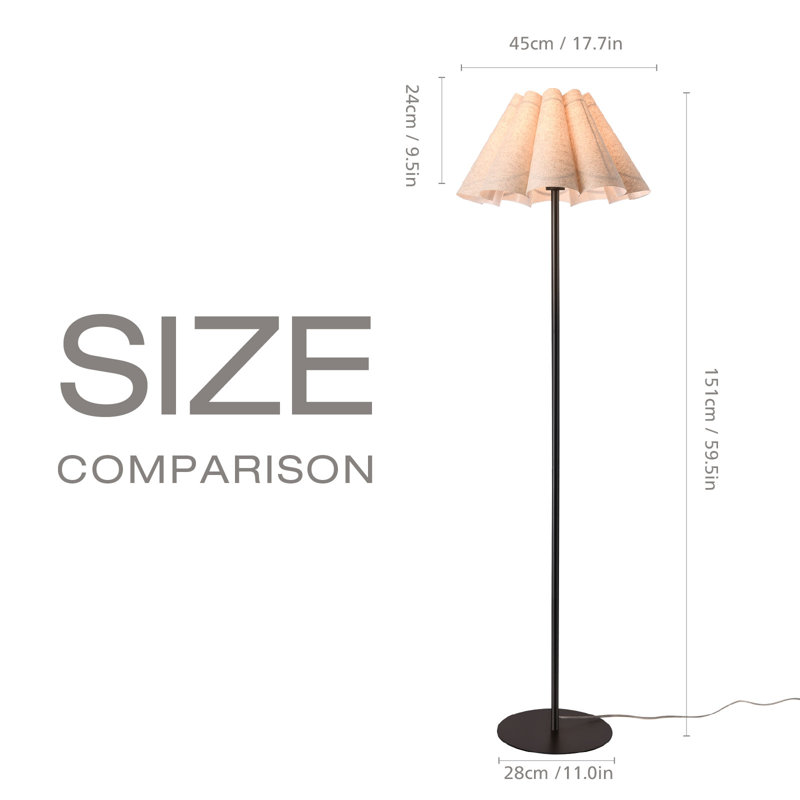 Lampe sur pied traditionnelle noire 59,5 po Selia