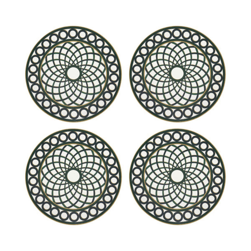 Timothy Corrigan Treillage Pebble 16" Vinyl Placemat, Green