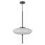 Luminaire suspendu en verre blanc avec métal noir