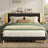 Abe Upholstered Platform Bed Frame with Storage Headboard and LED Lighting-976780747-978940314