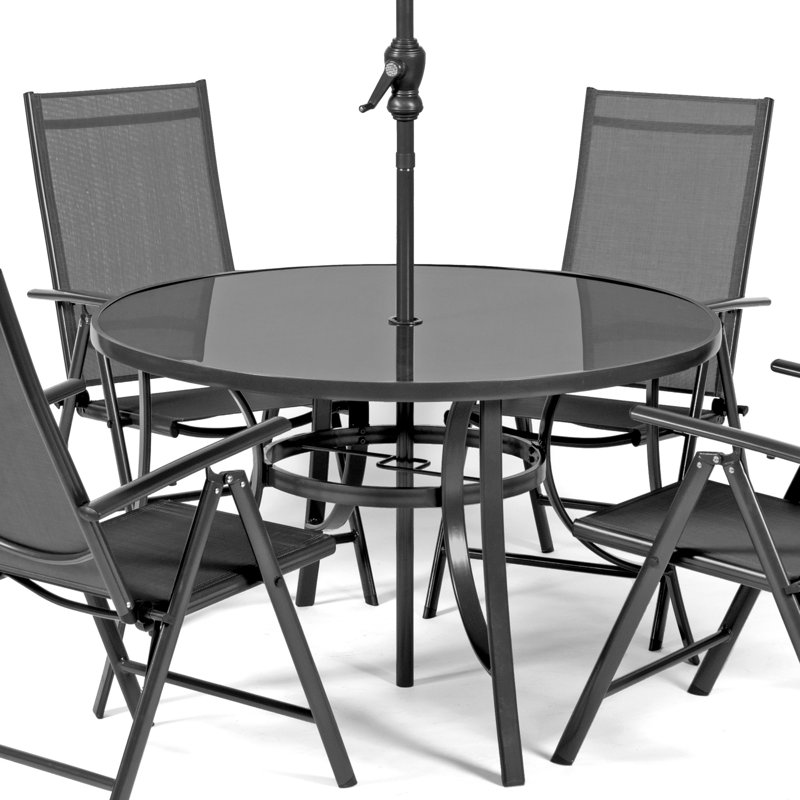 Ensemble repas 5 pièces avec parasol Ubon