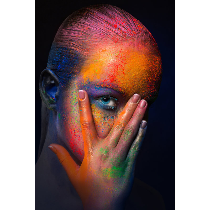 Model With Colourful Make-up by Prostock-Studio - Wrapped Canvas Print, 91cm H x 61cm W