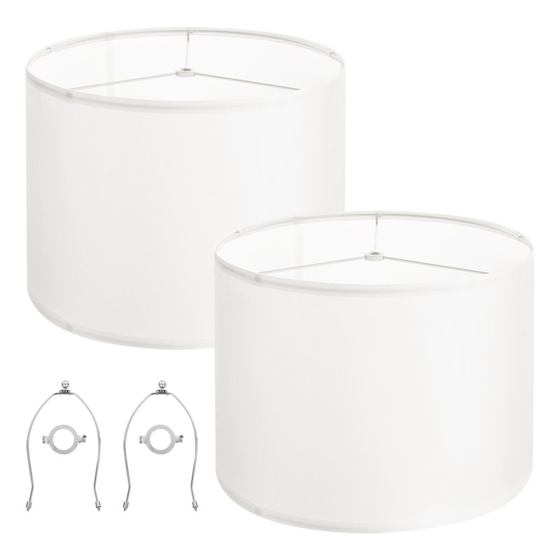 Abat-jour tambour 2 pièces, H 16 po x l 16 po x P 12 po, Blanc cassé