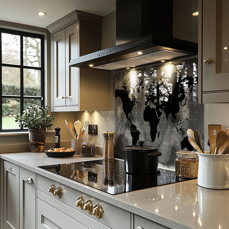World Map Splash Back, 50cm L x 60cm W