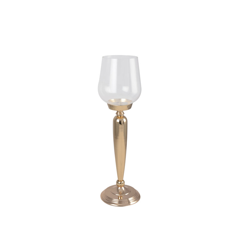 Glass Floor Hurricane, 54.5cm H x 16cm W x 16cm D