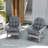 Adirondack Chair Cushions Set of 2, Tufted High Back Patio Non-Slip Cushions for Adirondack Chairs, Gray-130207682