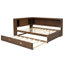 Lit de jour en bois avec tablettes de rangement, lit plateforme, cadre de lit, lit d'invité-1294734851