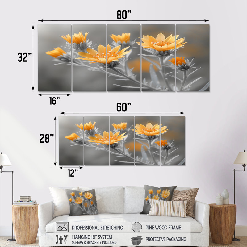 Giblin - Thistle, ensemble d'art mural en toile, H 28 po x l 60 po