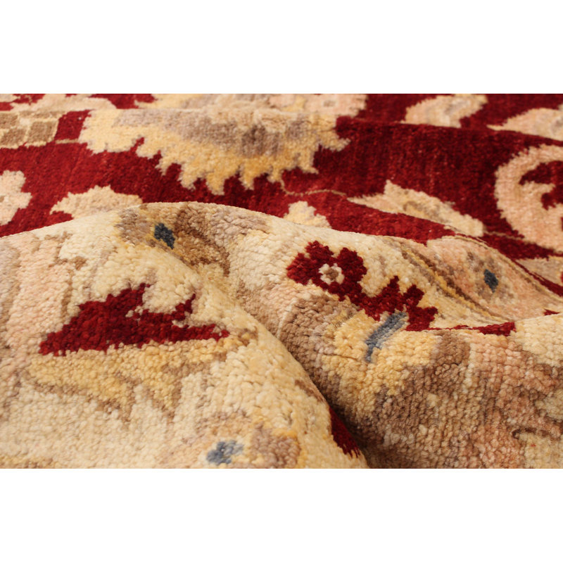 Tapis rouge foncé Peshawar Oushak 8 pi 1 po x 9 pi 10 po