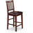 3 Piece Kitchen Counter Height Dining Table Set Contains a Square Pub Table and 2 Faux Leather Chairs, Mahogany