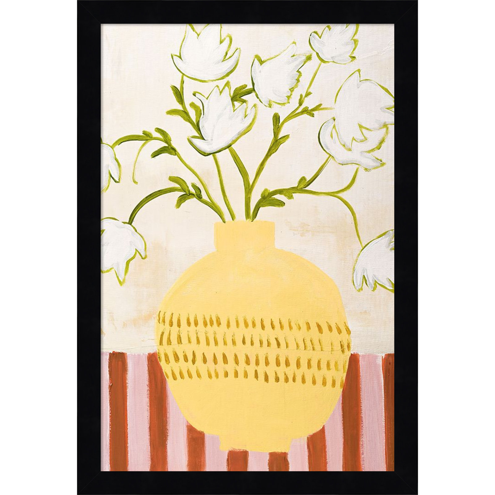 Yellow Vase Print by Design Fabrikken, 17" H x 12" W, Black
