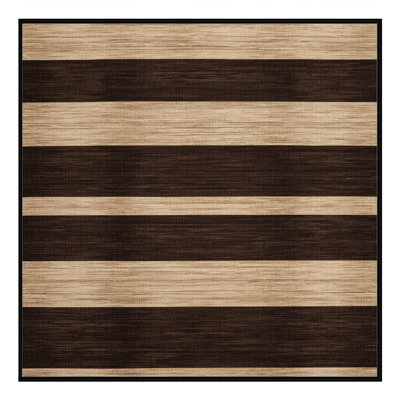 Machine Washable Horizontal Stripes Black Area Rug