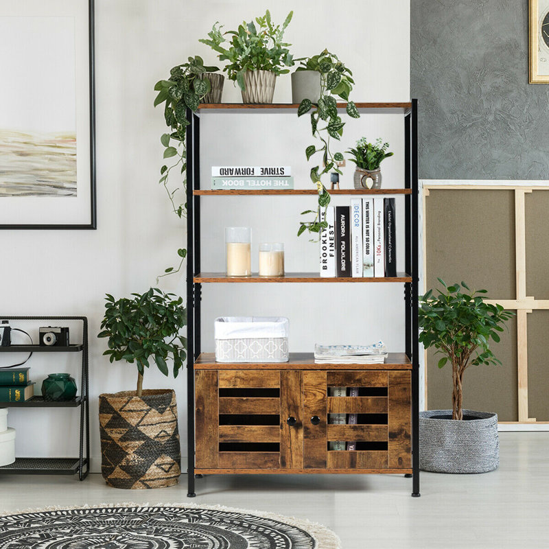 Étagère de rangement industrielle H 48 po x l 28 po x P 11 po avec 2 portes à volets