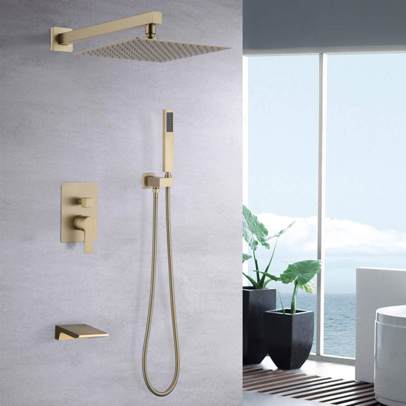 10Inch Wall Mounted Rainfall Shower Head System Shower Faucet
