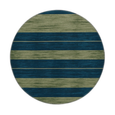 HorizontalStripes Blue Indoor and Outdoor Area Rug