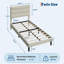  Structure de lit plateforme tapissier - Tête de lit ergonomique, lattes en bois robustes, rangement sous le lit de 6,3 po, silencieux, aucun sommier nécessaire, assemblage facile, chambre à coucher ou dortoir moderne-848339287-1038478564