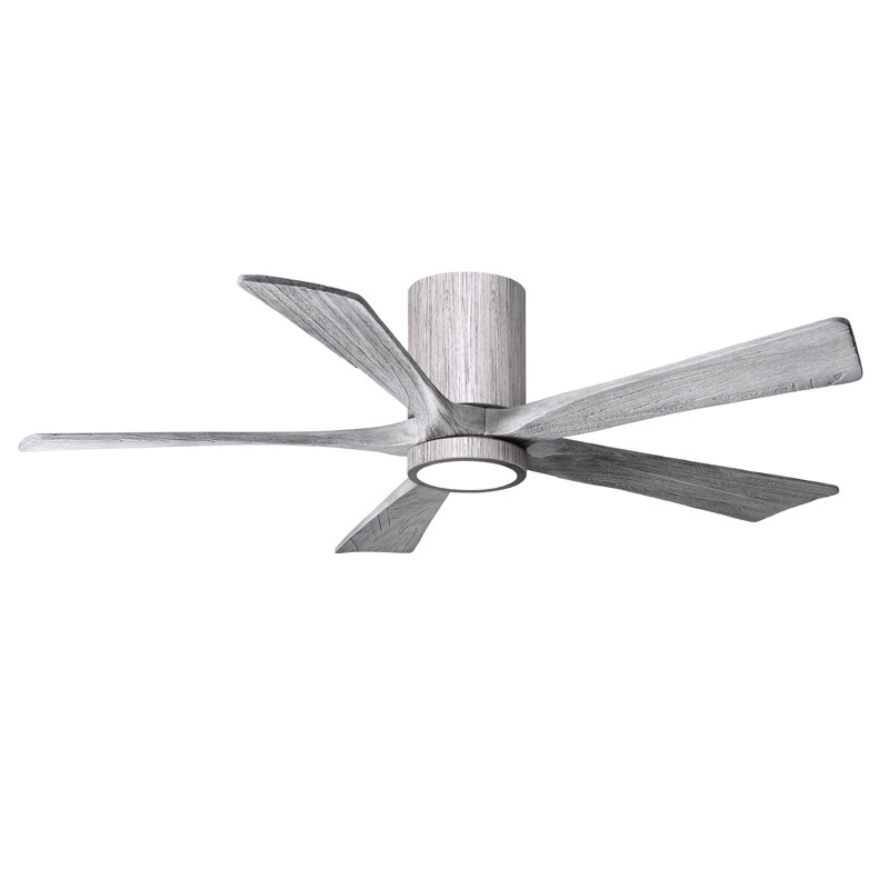 Irene Flushmount Light Kit 5 Blade LED Ceiling Fan, Barn Wood Tone, 52", Barn Wood Tone