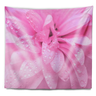 Tapisserie florale fleur rose abstraite avec pétales