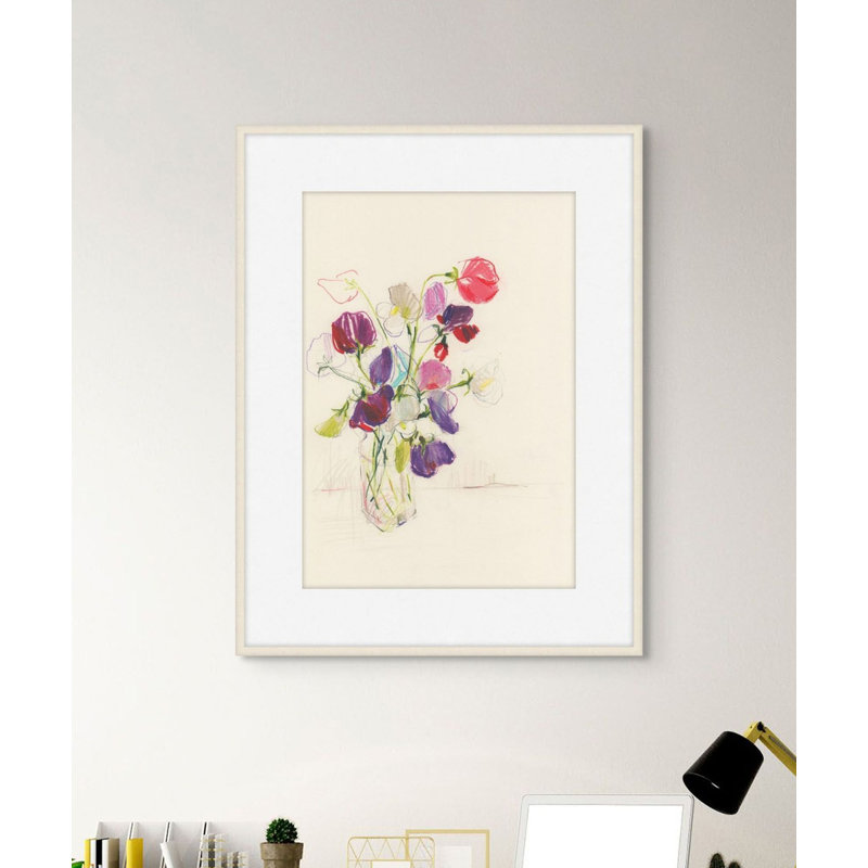 Vase Of Sweet Peas 1 Print, 46" H x 36" W