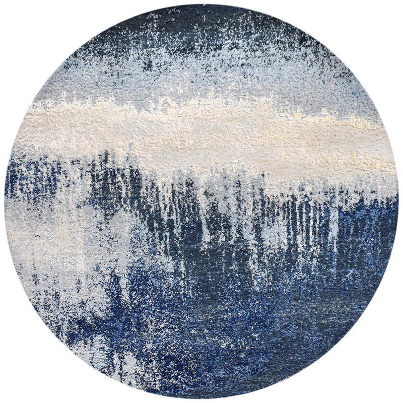 Abstract Area Rug, Round 8'