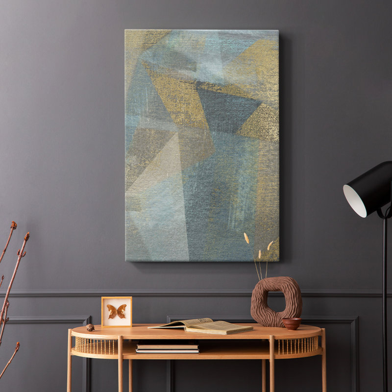 Géométrique à facettes I - Cavas enveloppés de galerie, H 36 po x l 24 po