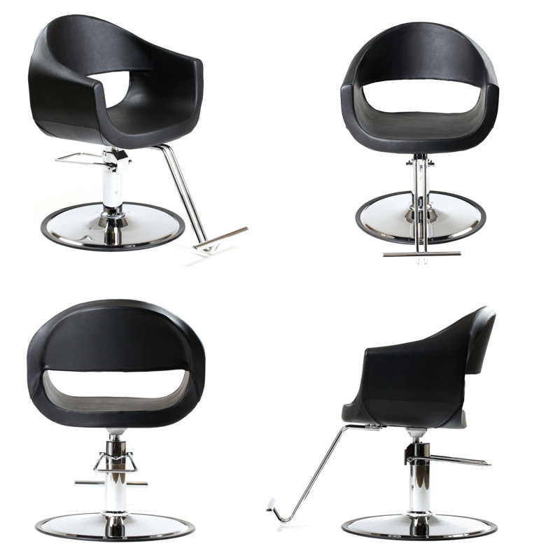 Tabouret Nahim, Noir, Chrome