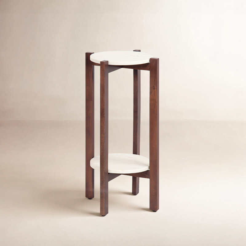 Table de bout en marbre Oakdale, Noyer brun, L 12 po x H 24 po